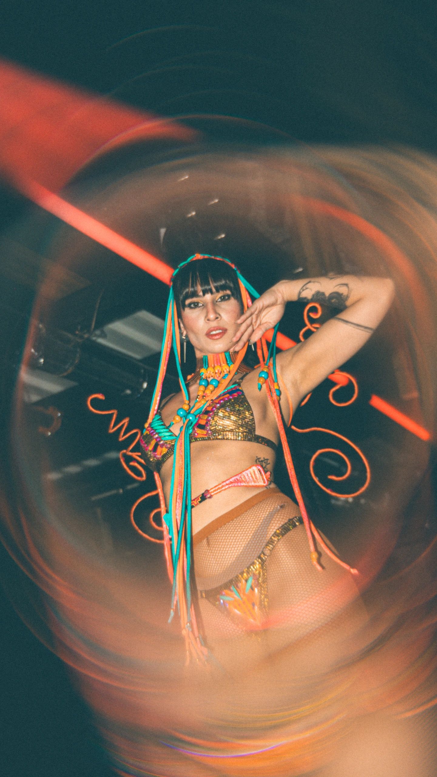Neon portrait nightlife